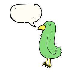 speech bubble cartoon parrot