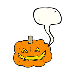 speech bubble cartoon spooky pumpkin