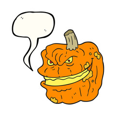 speech bubble cartoon spooky pumpkin