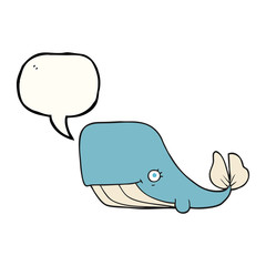 speech bubble cartoon happy whale