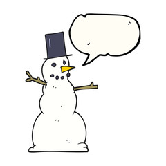 speech bubble cartoon snowman