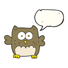 speech bubble cartoon owl