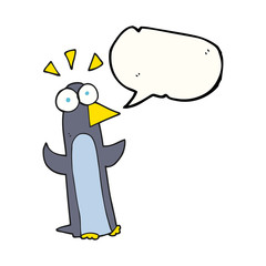 speech bubble cartoon surprised penguin