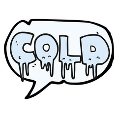 speech bubble cartoon word cold
