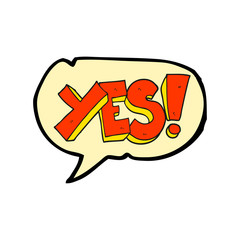 speech bubble cartoon yes symbol
