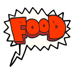 speech bubble cartoon word food
