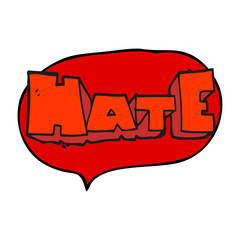 speech bubble cartoon word Hate