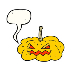 speech bubble cartoon halloween pumpkin