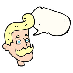 Fototapeta premium speech bubble cartoon man with mustache