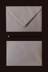 Craft envelope on dark background
