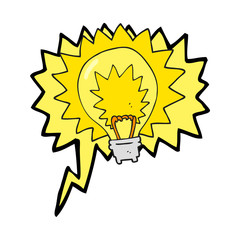 speech bubble cartoon light bulb shining