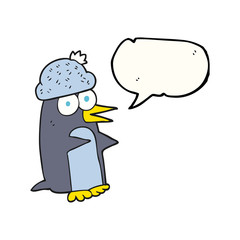 speech bubble cartoon penguin