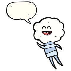 speech bubble cartoon cute cloud head creature