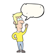 speech bubble cartoon man waving