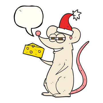 speech bubble cartoon christmas mouse