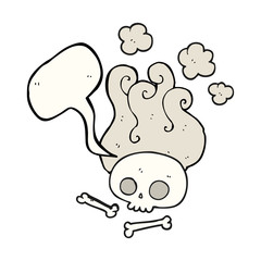 speech bubble cartoon skull and bones