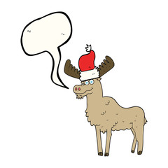 speech bubble cartoon christmas moose