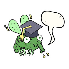 speech bubble cartoon fly graduate
