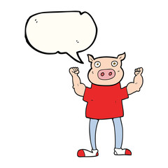 speech bubble cartoon pig man