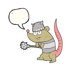 speech bubble cartoon rat warrior
