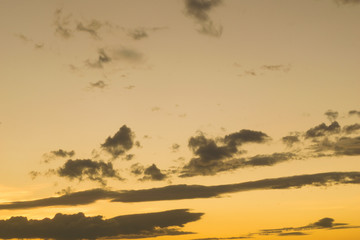 Orange sky and cloud in evening time