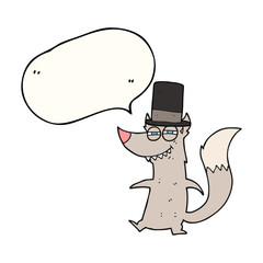 speech bubble cartoon little wealthy wolf