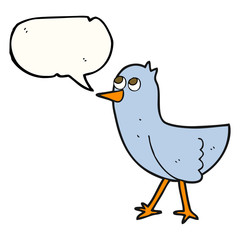 speech bubble cartoon bird
