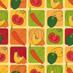 Seamless pattern with vegetables