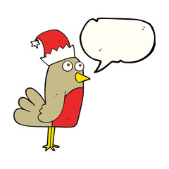 speech bubble cartoon christmas robin