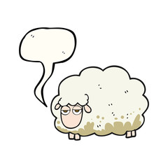 speech bubble cartoon muddy winter sheep