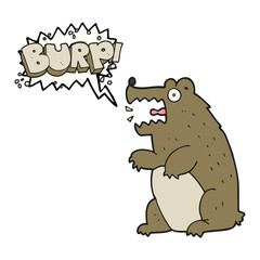 speech bubble cartoon bear burping