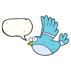 speech bubble cartoon flying bird