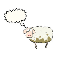 speech bubble cartoon muddy sheep