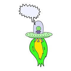 speech bubble cartoon flying saucer