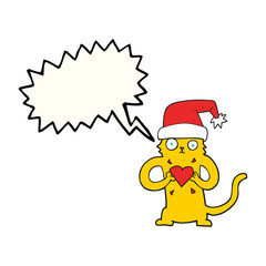 speech bubble cartoon cat loving christmas