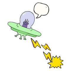 speech bubble cartoon flying saucer
