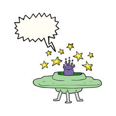 speech bubble cartoon flying saucer