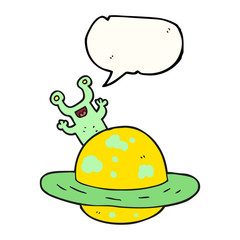 speech bubble cartoon alien planet