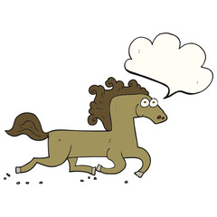 speech bubble cartoon running horse