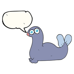 speech bubble cartoon seal