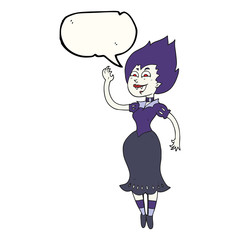 speech bubble cartoon vampire girl