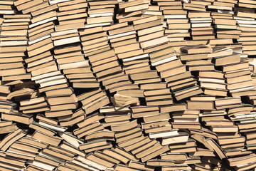 Background from old books that are exhibited in a chaotic manner