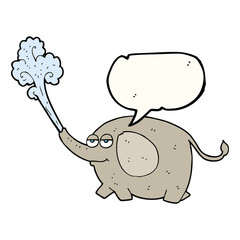speech bubble cartoon elephant squirting water
