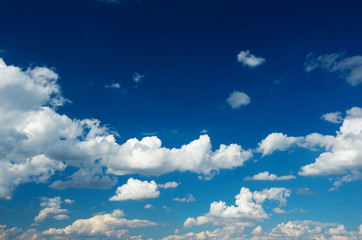 White clouds in blue sky.
