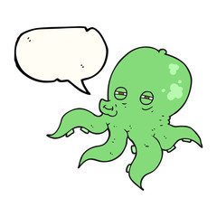 speech bubble cartoon octopus