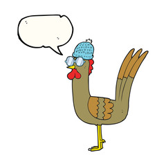 speech bubble cartoon chicken wearing disguise