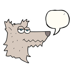 speech bubble cartoon wolf head