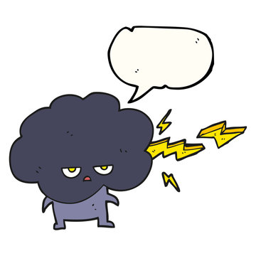 recommend clip art: speech bubble cartoon raincloud character shooting lightning