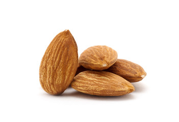Obraz na płótnie Canvas group of almonds isolated on white