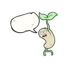 speech bubble cartoon sprouting seed